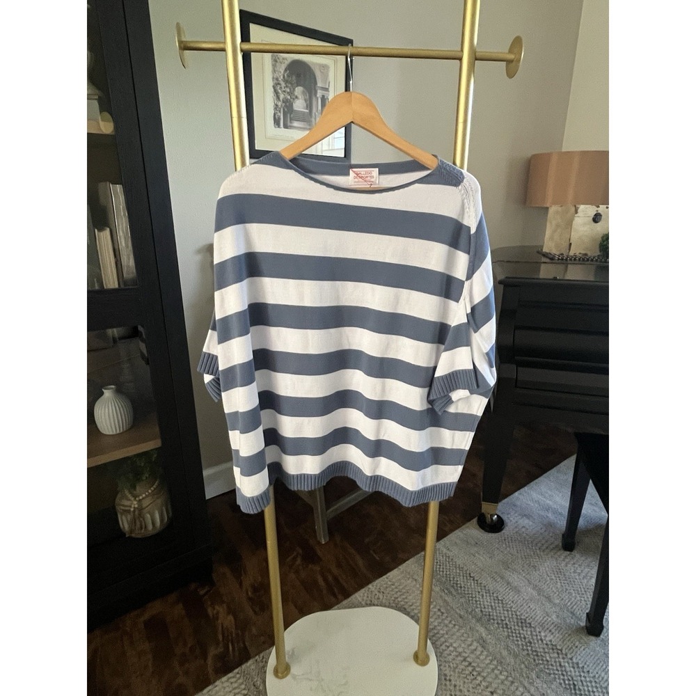 Gallego Desportes Striped cotton France euro breathable luxury Oversized sweater
